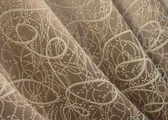 Комплект коротких штор VR-Textil Блэкаут-софт Жаклин № 671ш(А) Карамельный с бежевым 130х170 см 2шт (35-0315) Киев