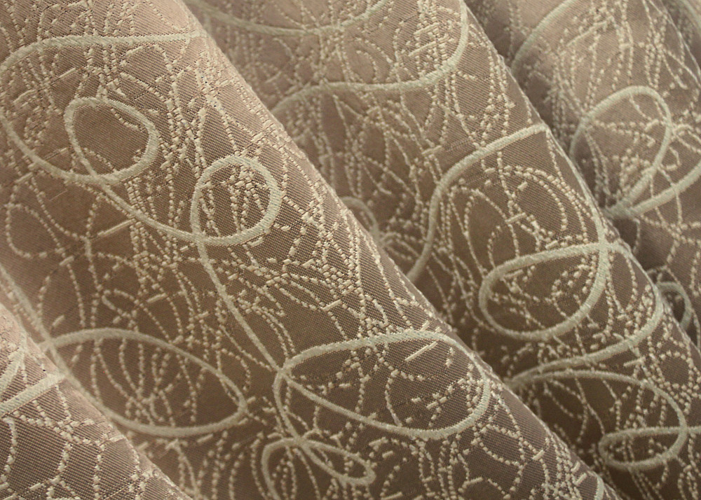 Комплект коротких штор VR-Textil Блэкаут-софт Жаклин № 671ш(А) Карамельный с бежевым 130х170 см 2шт (35-0315) Киев - изображение 4