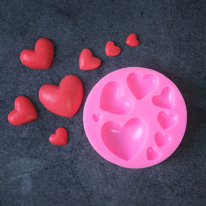 Молд силиконовый Сердца 78 мм розовый Киев - изображение 7
