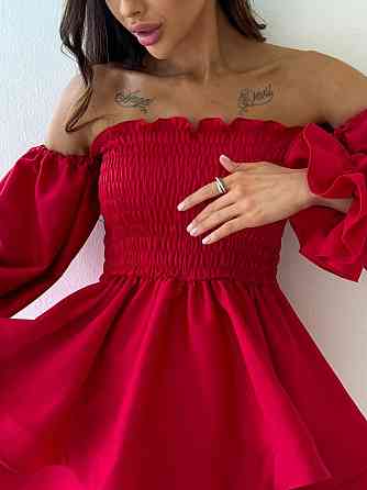 Жіноча приваблива стильна святкова сукня королівський атлас Червоний Одеса