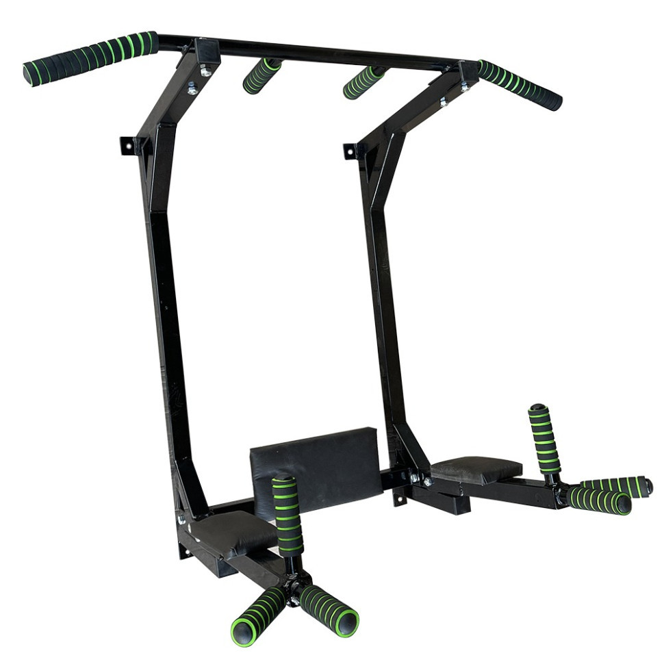 Тренажер турнік з підйомними брусами Iron Pro 4 в 1 NE-TR-5B, з м'якими ручками, чорний Вінниця - фото 1