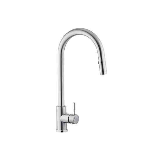 Смеситель для кухни с выдвижным изливом Kroner KRP Edelstahl Klassisch - ESG03915 сатин Киев