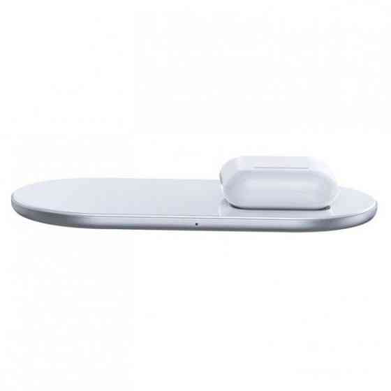 Бездротова зарядка Baseus Simple Wireless Charger 2 в 1 WXJK-01 (Біле) Миколаїв