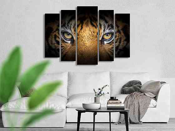 Модульна картина у вітальню / спальню Очі тигра Art-367_5 ( 80х118см ) Київ