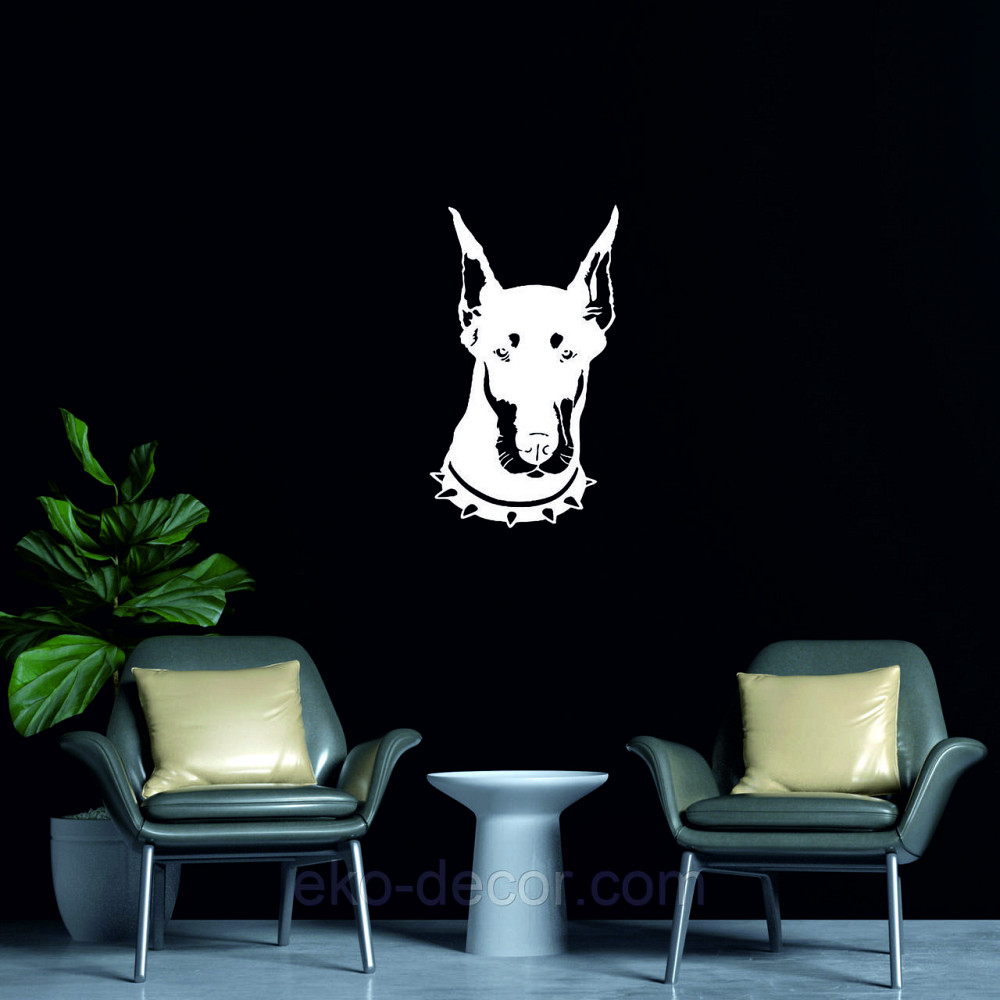 Декоративное настенное Панно «Доберман», Декор на стену 70*40 см, Белый Киев - изображение 4