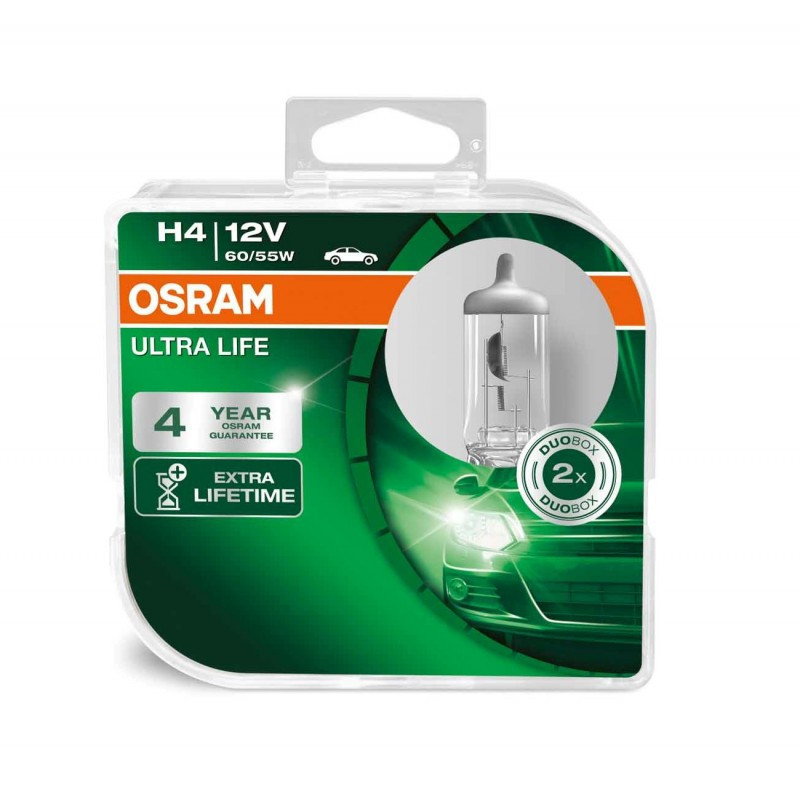 Комплект галогенных ламп OSRAM H4 64193ULT-HCB UltraLife 60/55W 12V P43t (2 шт) Харьков - изображение 4