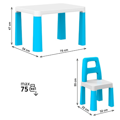 Набір дитячих меблів стіл + 2 стільця світло-блакитний Технок 0471 Житомир