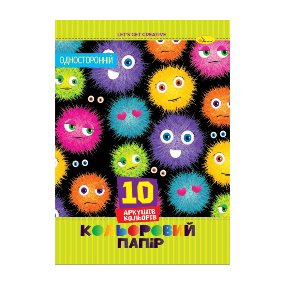 Набор цветной односторонней бумаги АП-1218-1, 10 листов Винница - изображение 1