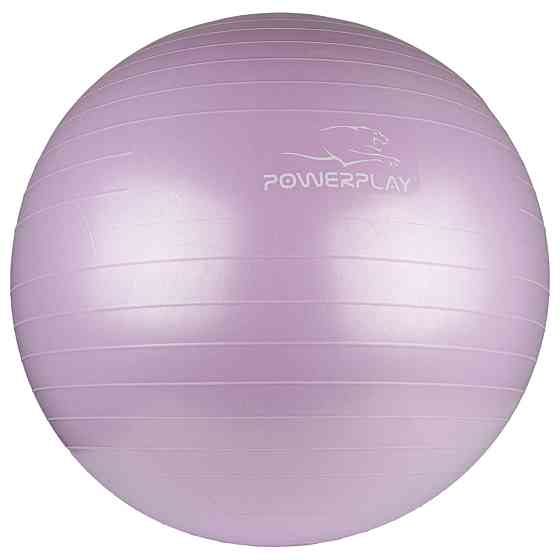 М'яч для фітнесу (фітбол) PowerPlay 4001 Ø65 cm Gymball Ліловий + помпа Кам'янське