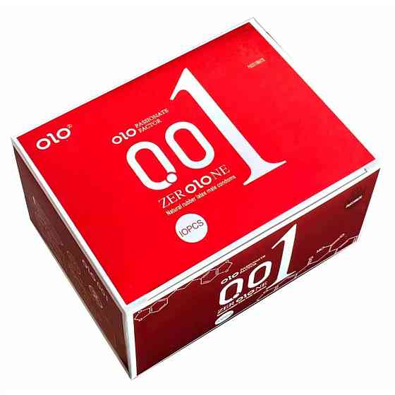 Презервативи Olo 0.01 RED 10 шт збуджуючі з гіалуроновою кислотою Sex Aura Київ