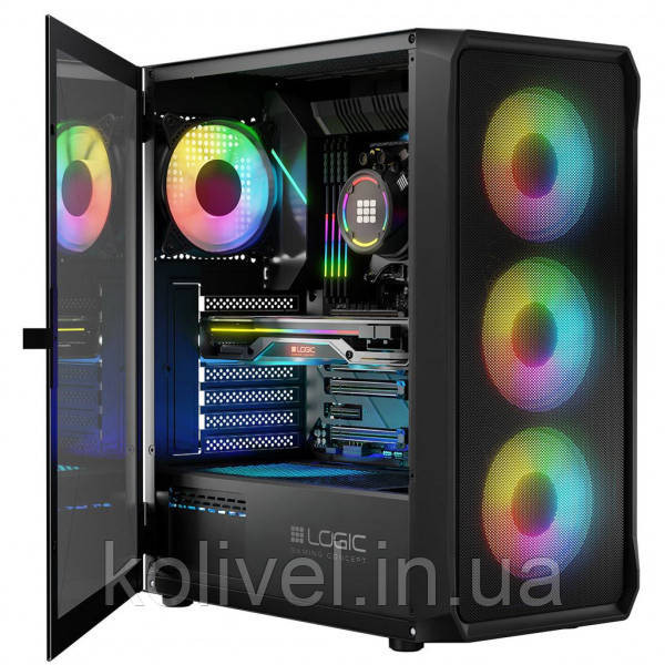 Корпус LogicConcept PORTOS MESH+GLASS ARGB fans 4x120mm BLACK без БЖ ATX (AT-PORTOS-10-0000000-0002) Киев - изображение 9