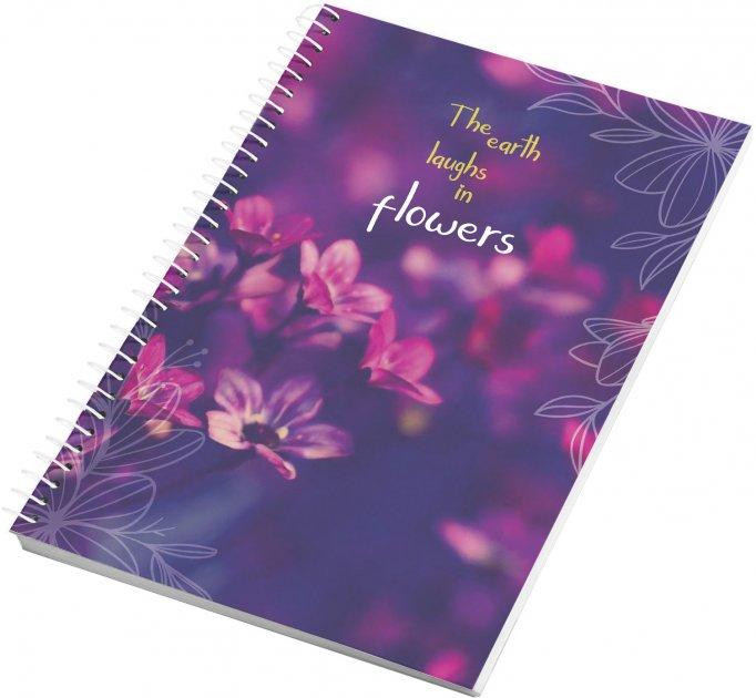 Блокнот "Аркуш"А4, 96арк,клітин, біч.спір, м'яка карт.обкл, 1В2341,Земля посміхається квітам 1/10, шт Київ - фото 1