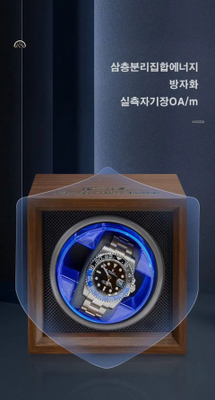 Скринька для автопідзаводу годинників / Віндер / Watch Winder / Ротомат Newaner дерево чорного горіха, тихий мотор, LED Київ