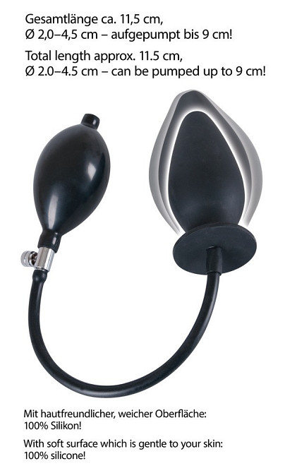 Анальная пробка - True Black Inflatable Anal Plug Sex Aura Киев - изображение 6