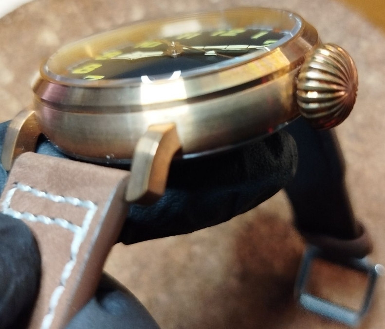 Часы из бронзы Pilot Tandorio 47мм хомаж Zenith бронзовые часы CUSN8. Киев - изображение 4