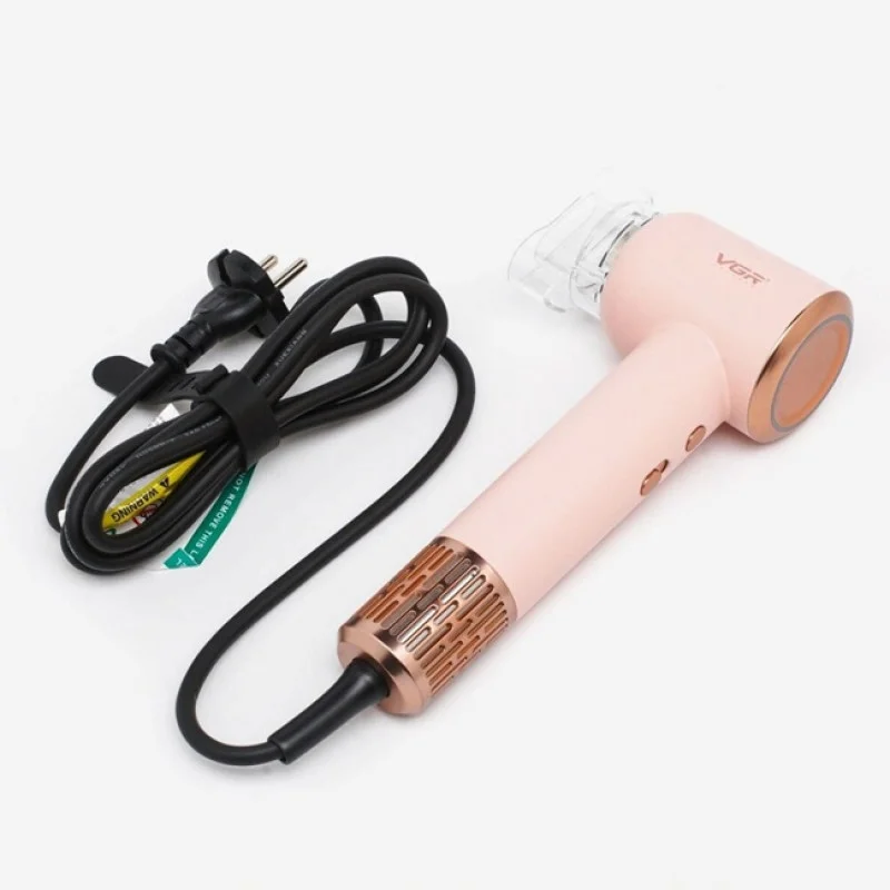 Фен для волосся VGR V-446 PINK: BLDC 110000 об/хв, іонізація, 1400 Вт, 350 г, 6 режимів, LED та магнітна насадка Одеса - фото 2