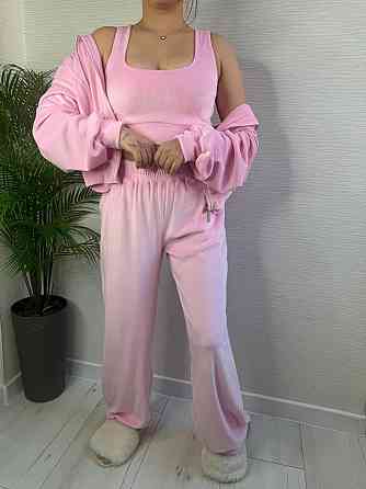 Женский стильный повседневный плюшевый костюм тройка Одесса