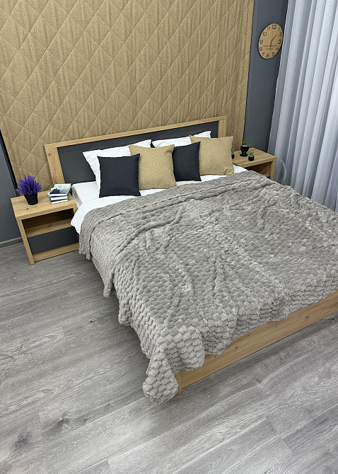 Плед-покривало 210х210 см (+-5см) Соти Сірий (87-207) Київ - фото 5