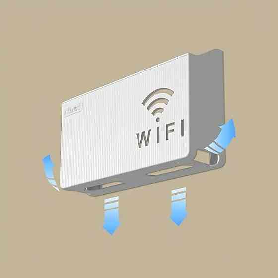 Полиця підвісна для бездротового маршрутизатора Wi-Fi. Тримач-модема, Wi-Fi роутера для дому колір-білий Кам'янець-Подільський