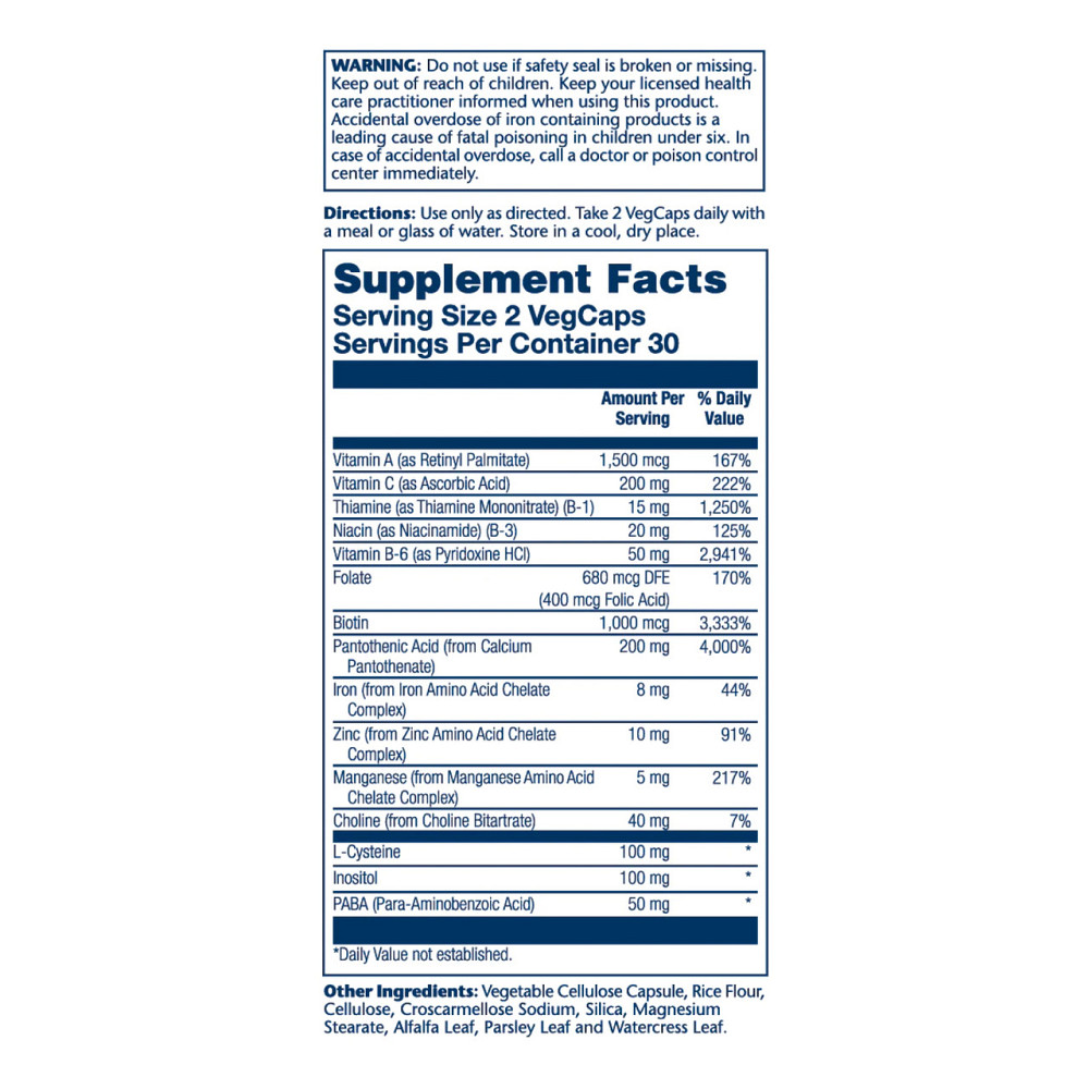 Питательные вещества для волос с L-цистеином Solaray Hair Nutrients - 60 vcaps Киев - изображение 2