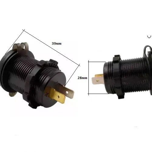 Гніздо прикурювача P11B USB QC 3,0 вольтметр/амперметр врізне з кришкою та синьою підсвіткою 12/24V Харків - фото 5