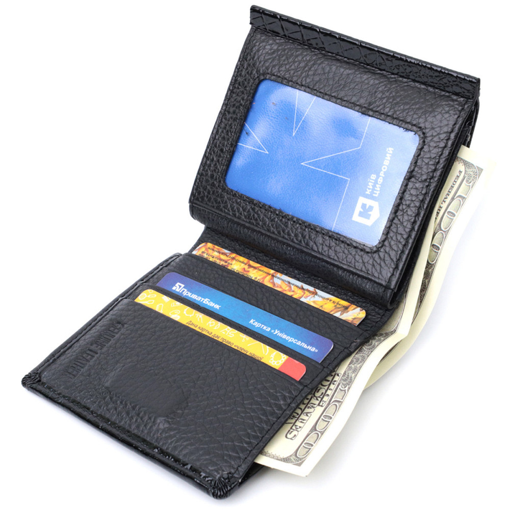 Женский фактурный кошелек из натуральной кожи ST Leather 22706 Черный Киев - изображение 4