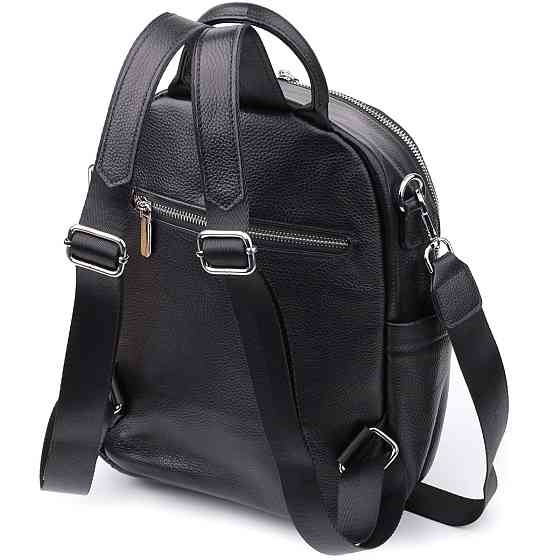 Надійний жіночий рюкзак з натуральної шкіри Vintage 23060 Чорний Київ