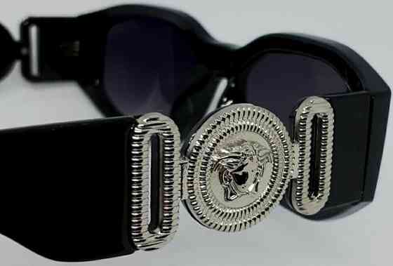 Брендовые хитовые очки унисекс черные градиент с серебристым логотипом. Киев