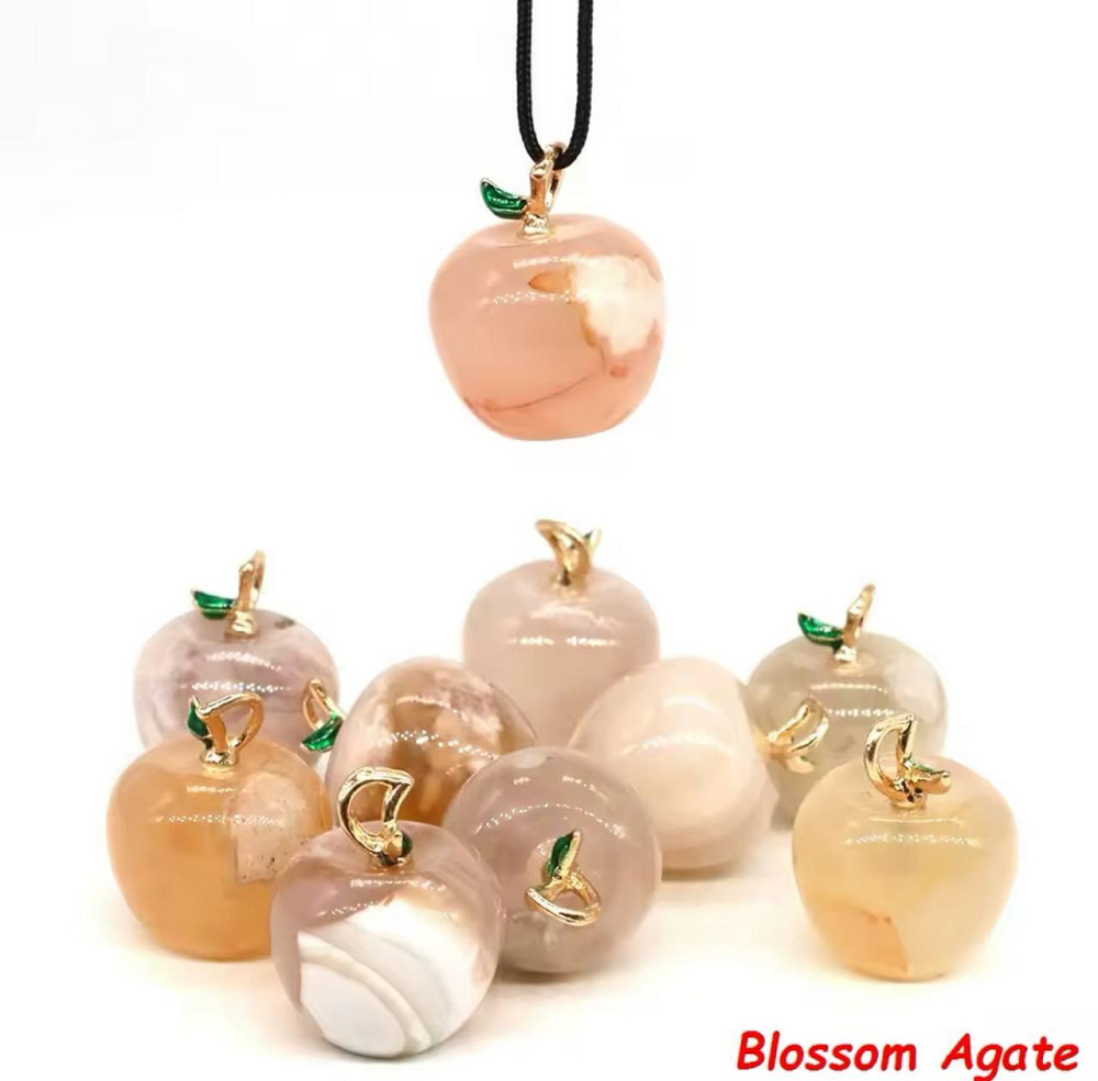 Підвіска з квіткового (мереживного) агату у формі яблука 18*21 мм, прикраса з натурального каменю. Київ - фото 1