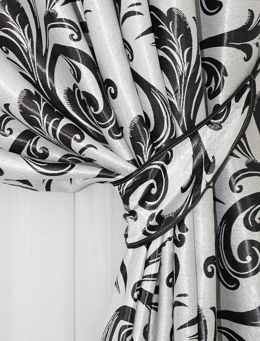 Комплект готовых штор VR-Textil Блэкаут Лилия № 140ш(Б) Серый 100х270 см 2шт (31-209) Киев - изображение 4