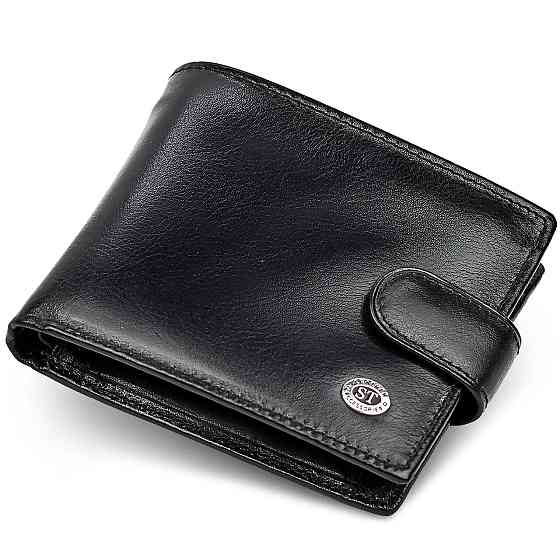 Чоловіче портмоне ST Leather з натуральної шкіри Чорний Вінниця
