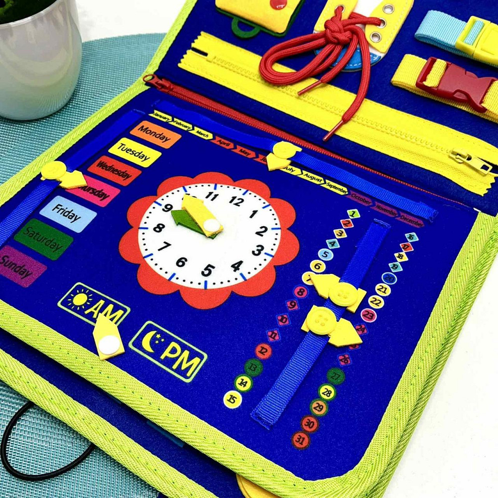 Сумочка розвиваюча тканинна з навчальними елементами Синя (C60514) Чернигов - изображение 2