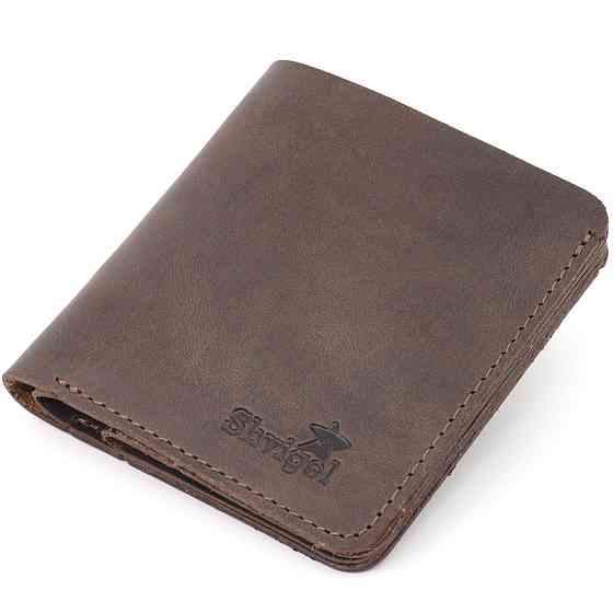 Винтажное кожаное портмоне Коричневый (SHVIGEL) Киев