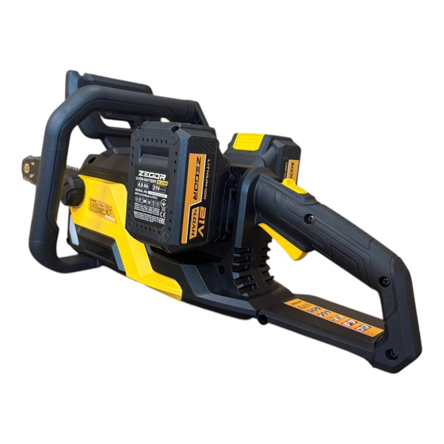 Пила ланцюгова акумуляторна Zegor CSPB-21BL-16 PROFESSIONAL : шина 405 мм (акум 2шт-21V 4.0Ah і зарядка) Київ - фото 3