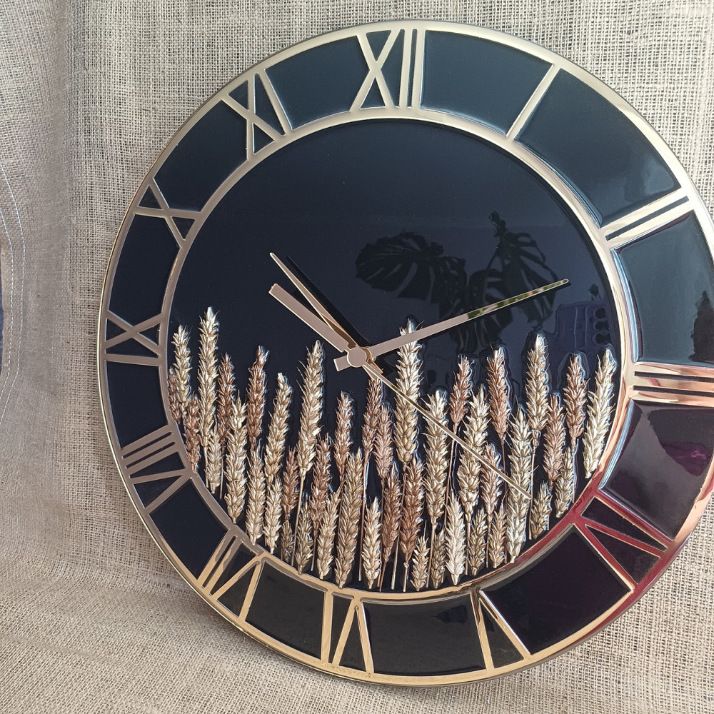 Годинник настінний 50 см з епоксидної смоли ручної роботи Дніпро - фото 3