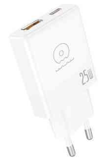 Мережевий зарядний пристрій WUW-C217 PD 25W USB A + Type-C white Одеса