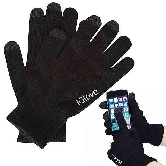 Перчатки для сенсорных экранов iGloves, унисекс, Черные / Сенсорные зимние перчатки для смартфона Киев