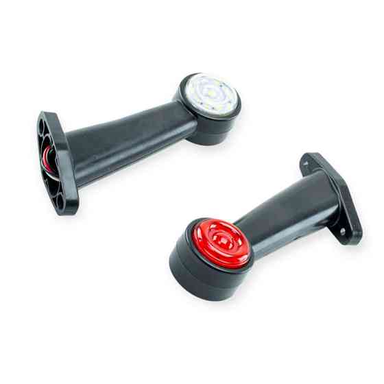 Фонарь (рог косой) большой LED (к-кт 2 шт) (red-white) габаритный Мукачево