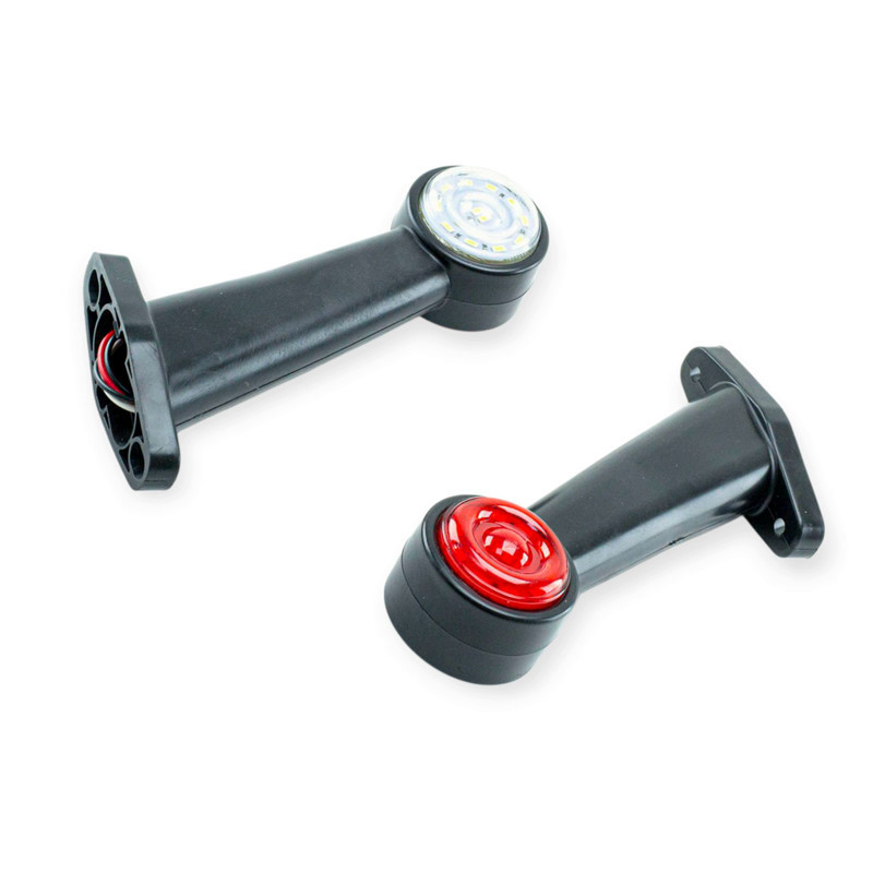 Ліхтар (ріг косий) великий LED (к-кт 2 шт) (red-white) габаритний Мукачево - фото 1