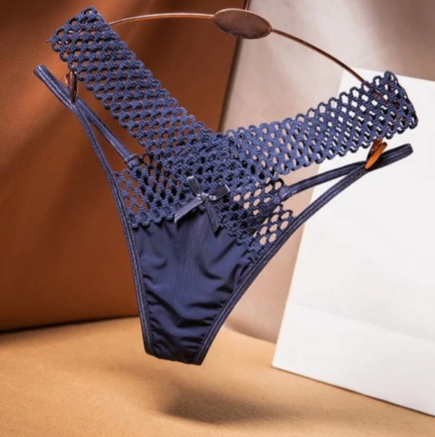 Еротичні трусики сині, розмір універсальний, резинка до 100см Київ - фото 1