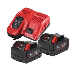 Енергокомплект M18 NRGCR-502 (В5 Li-Ion 18 V 2шт-5 Ah; з/п M12-18FC) MILWAUKEE 4932479831 (акумулятор і зарядне) Київ - фото 1