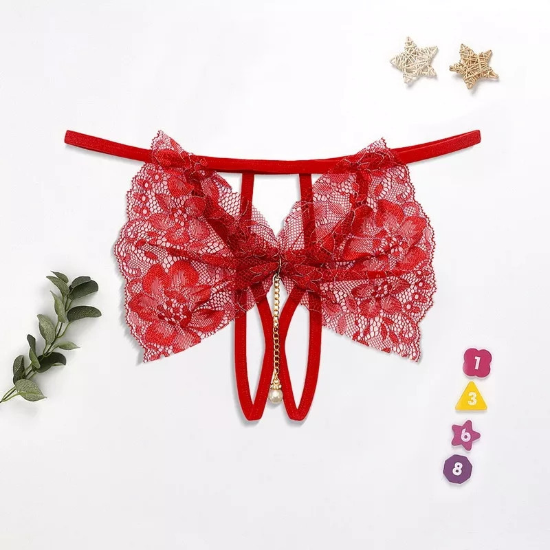 Еротичні трусики з розрізом червоні - розмір універсальний, резинка до 88см Київ - фото 1