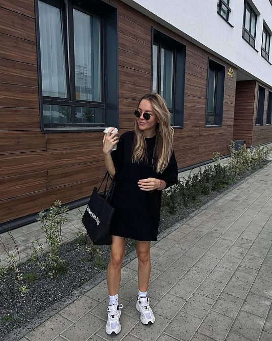 Жіноча стильна повсякденна сукня-футболка турецька двонитка Одеса - фото 1