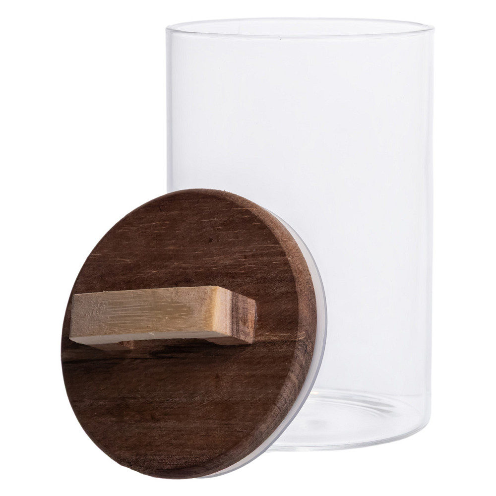 Yiwu Висока скляна банка 1,5 л з бамбуковою кришкою для зберігання круп і продуктів Коломия - фото 3