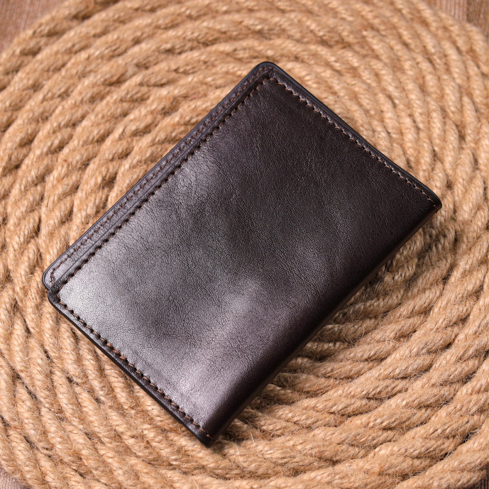 Обкладинка з глянсової шкіри на військовий квиток Тризуб ЗСУ GRANDE PELLE 16748 Коричнева Київ - фото 7