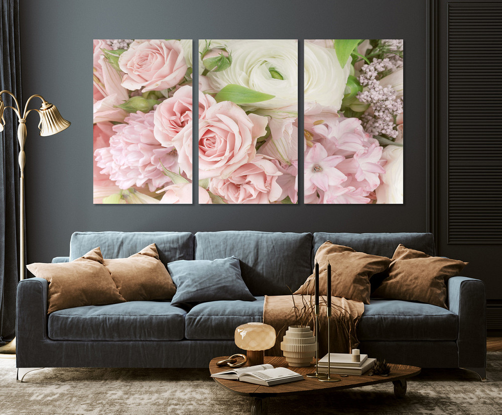 Модульная картина в гостиную / спальню  Троянди   ART-027_3A 70х130 см Киев - изображение 3