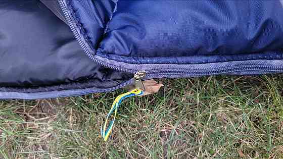 Армійський спальний мішок синього кольору 220*100 на флісі зимовий спальник 2в1 для походу   WAR Львів