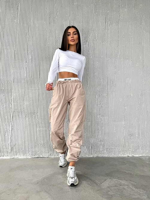 Жіночий прогулянковий костюм двійка: топ і штани віскоза + матова плащівка Одеса - фото 1