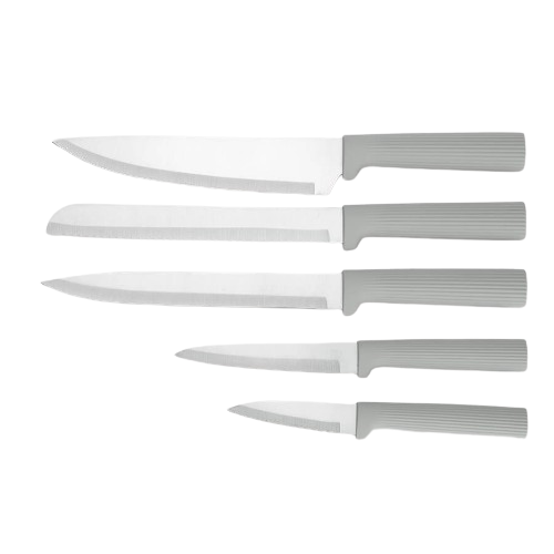 Набір ножів 10 предметів:(5шт + 4 обробні дошки + підставка) сірий MR-1412-GREY Maestro Житомир - изображение 6