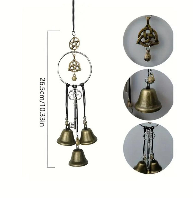 Подвеска с колокольчиками. Ведь минский декор на стену. Латунный колокольчик для защиты. Киев - изображение 2
